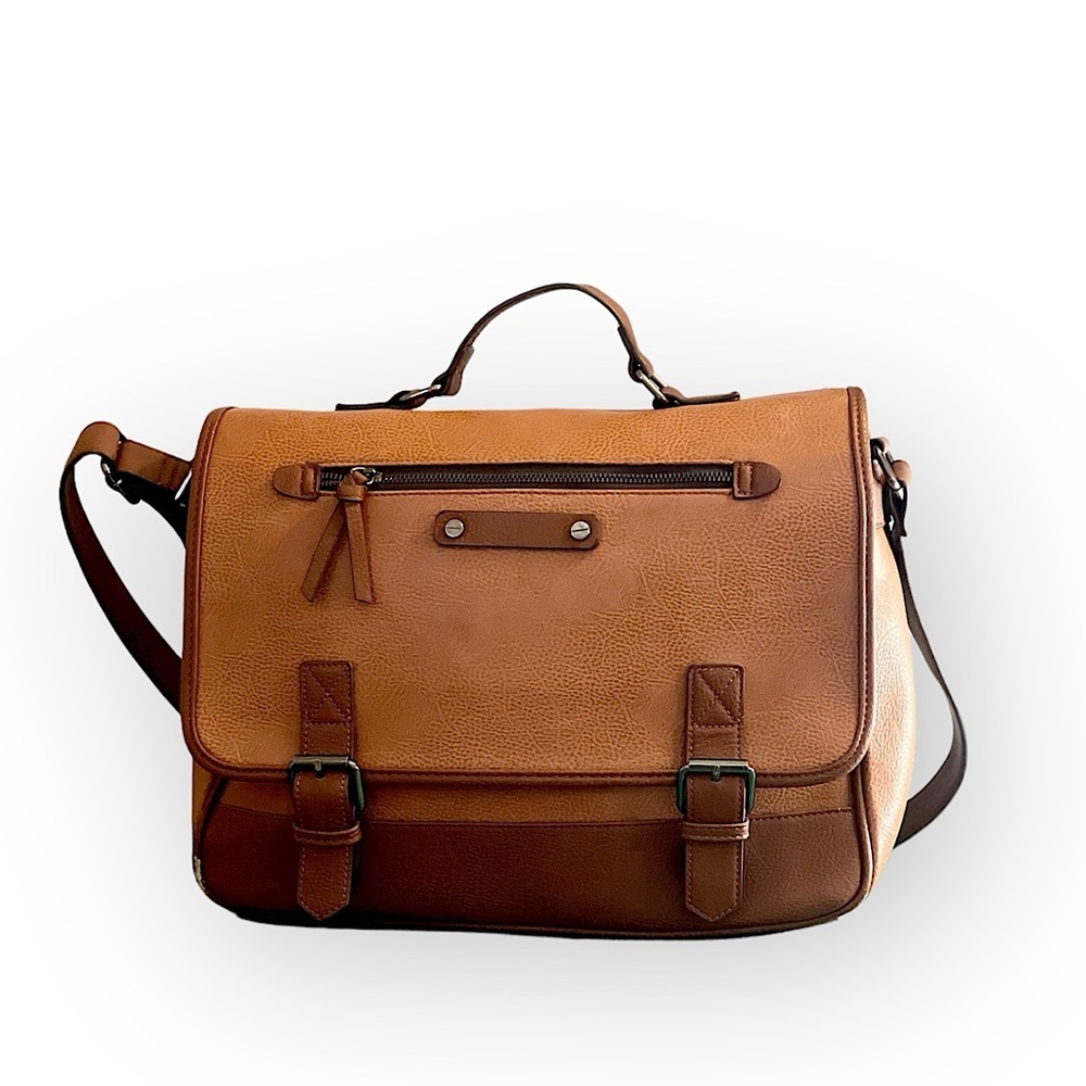 Call It Spring Tan Brown Laptop Messenger Bag
